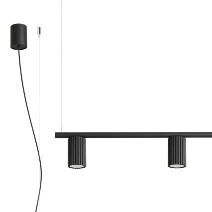 Lustr na lanku KARBON 4xGU10/10W/230V černá