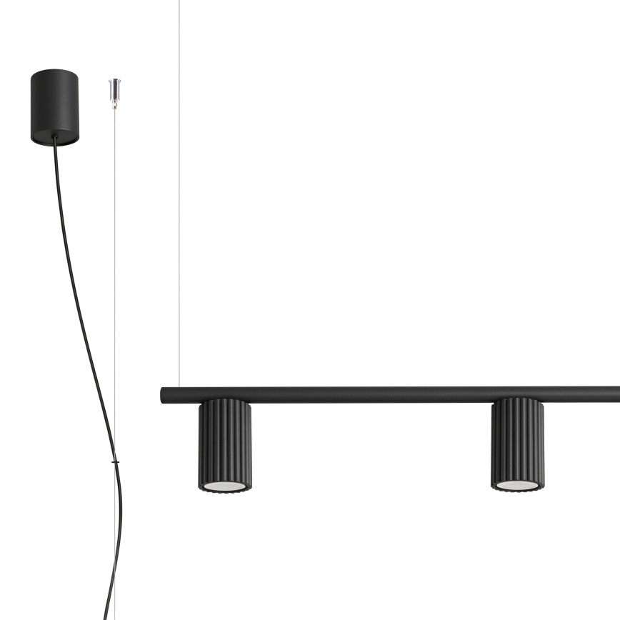 Lustr na lanku KARBON 4xGU10/10W/230V černá
