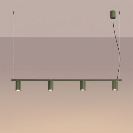 Lustr na lanku KARBON 4xGU10/10W/230V zelená