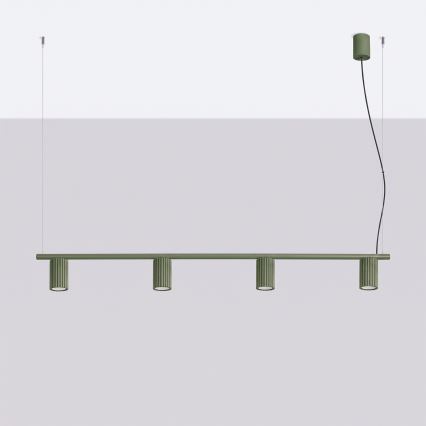 Lustr na lanku KARBON 4xGU10/10W/230V zelená