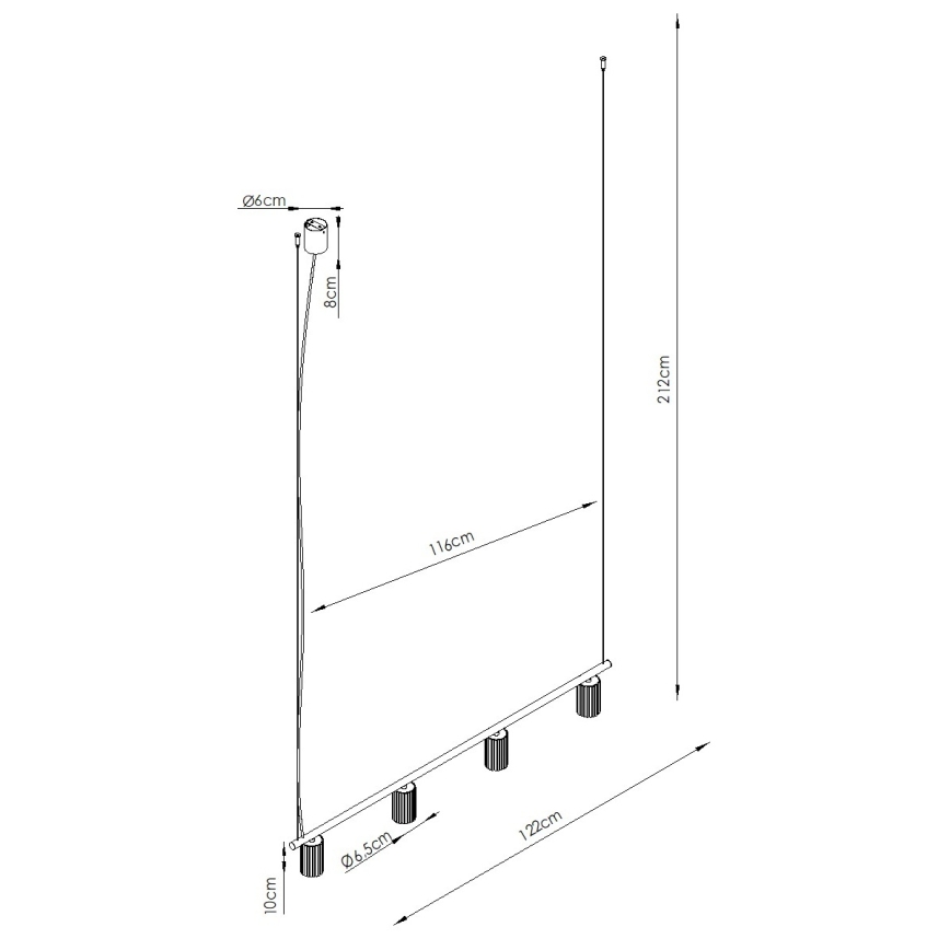Lustr na lanku KARBON 4xGU10/10W/230V zelená