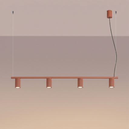 Lustr na lanku KARBON 4xGU10/10W/230V oranžová