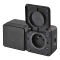 Spínač domovní střídavý se zásuvkou 250V/16A IP55