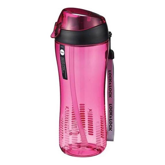 Sportovní láhev s brčkem 550 ml růžová