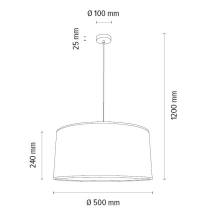 Lustr na lanku BENITA 1xE27/40W/230V bílá/dub – FSC certifikováno