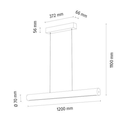 LED Stmívatelný lustr na lanku CONOR LED/34,5W/230V dub – FSC certifikováno