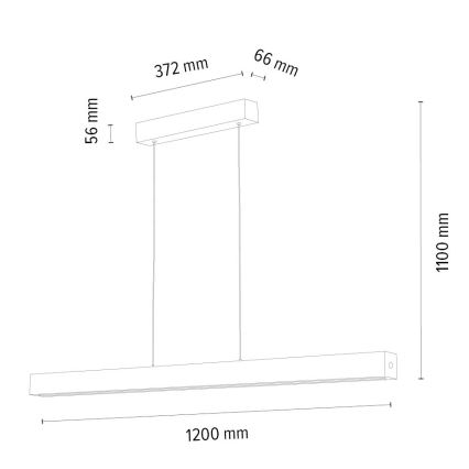 LED Stmívatelný lustr na lanku LEON 3xLED/18W/230V dub – FSC certifikováno