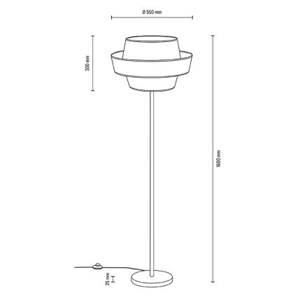 Stojací lampa PRETO GOLD 1xE27/60W/230V