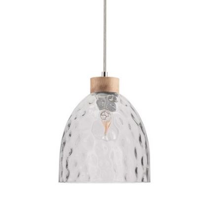 Lustr na lanku ALESSANDRO 1xE27/60W/230V dub – FSC certifikováno