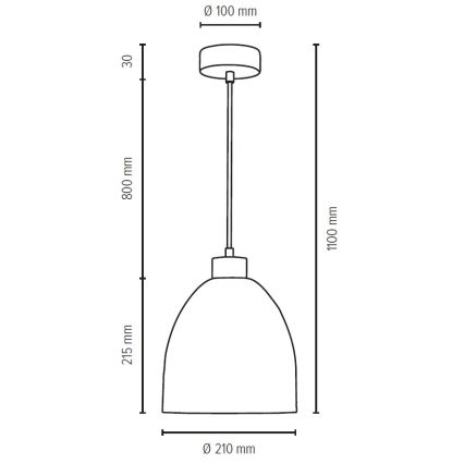 Lustr na lanku ALESSANDRO 1xE27/60W/230V dub – FSC certifikováno