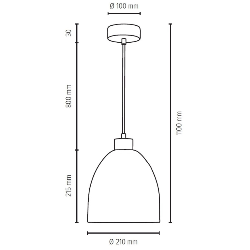Lustr na lanku ALESSANDRO 1xE27/60W/230V dub – FSC certifikováno