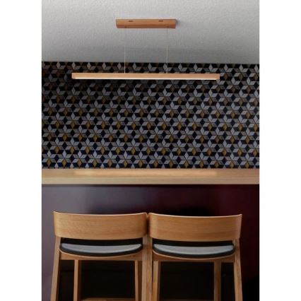 LED Stmívatelný lustr na lanku SMAL LED/18W/230V dub