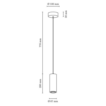 LED Lustr na lanku PIPE 1xGU10/5W/230V matný dub