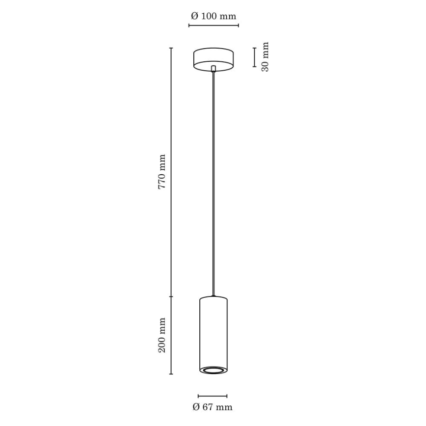 LED Lustr na lanku PIPE 1xGU10/5W/230V matný dub – FSC certifikováno