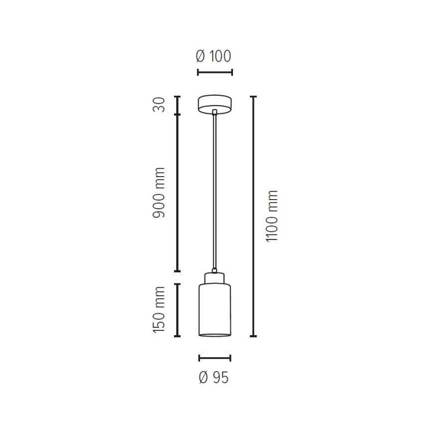 Lustr na lanku BOSCO 1xE27/60W/230V dub – FSC certifikováno
