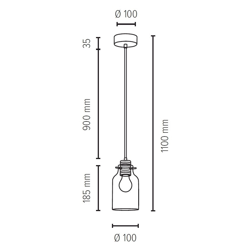 Lustr na lanku ALESSANDRO 1xE27/60W/230V dub – FSC certifikováno
