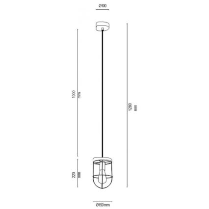 Lustr na lanku NETUNO 1xE27/60W/230V dub