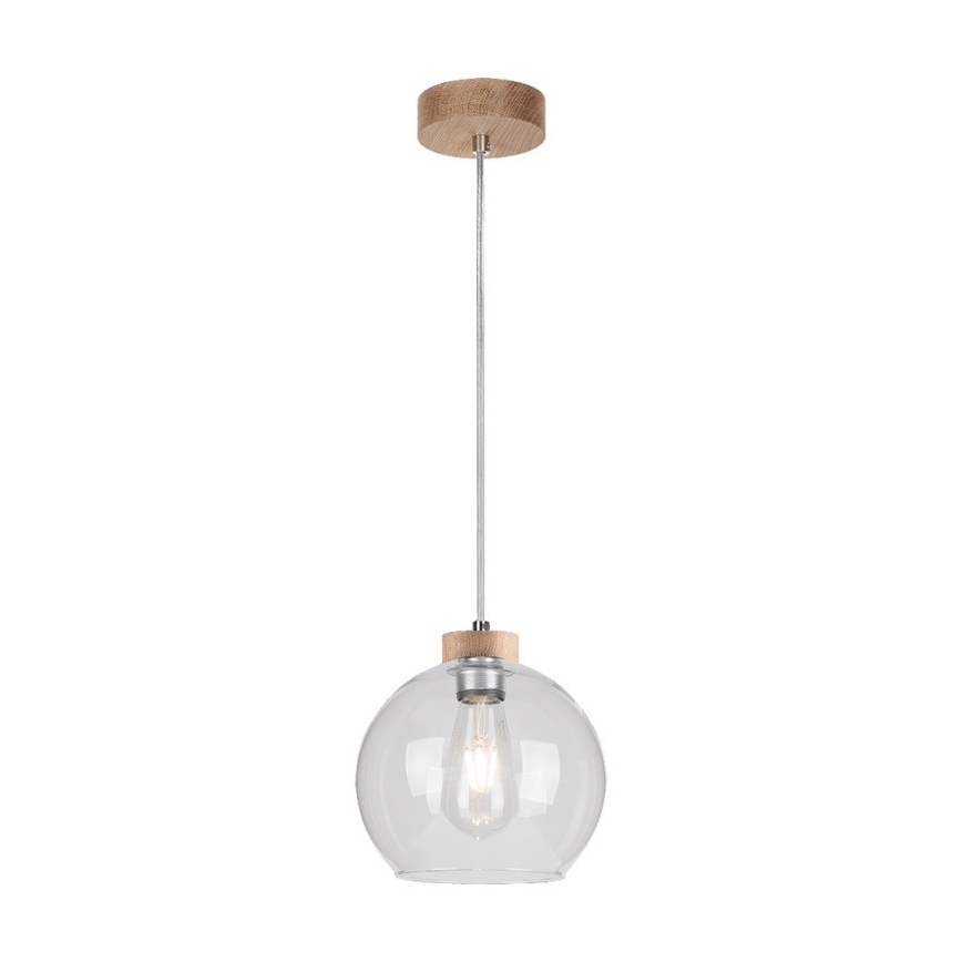 Lustr na lanku LAGUNA 1xE27/60W/230V dub – FSC certifikováno