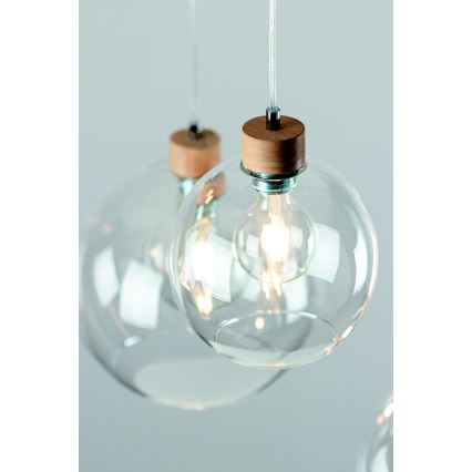 Lustr na lanku LAGUNA 1xE27/60W/230V dub – FSC certifikováno