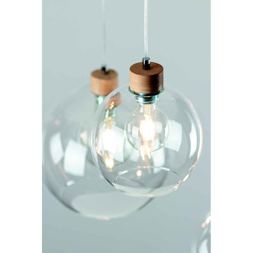 Lustr na lanku LAGUNA 1xE27/60W/230V dub – FSC certifikováno