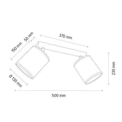 Bodové svítidlo BENITA 2xE27/25W/230V krémová/dub – FSC certifikováno