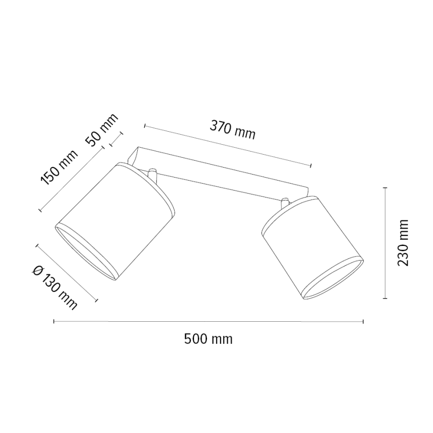 Bodové svítidlo BENITA 2xE27/25W/230V krémová/dub – FSC certifikováno