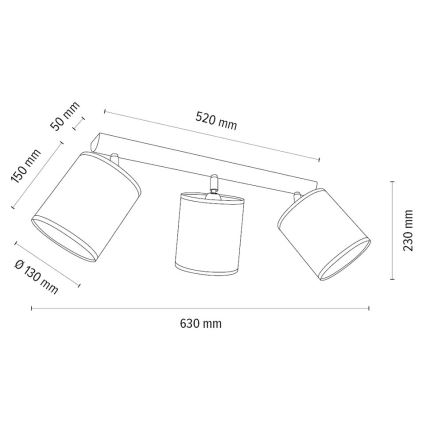 Bodové svítidlo BENITA 3xE27/25W/230V bílá/dub – FSC certifikováno