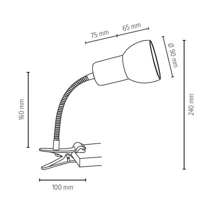 Flexibilní lampa s klipem SVENDA 1xE27/60W/230V dub/šedá