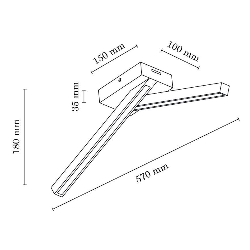 LED Přisazený lustr LINUS 2xLED/4,5W/230V matný dub – FSC certifikováno