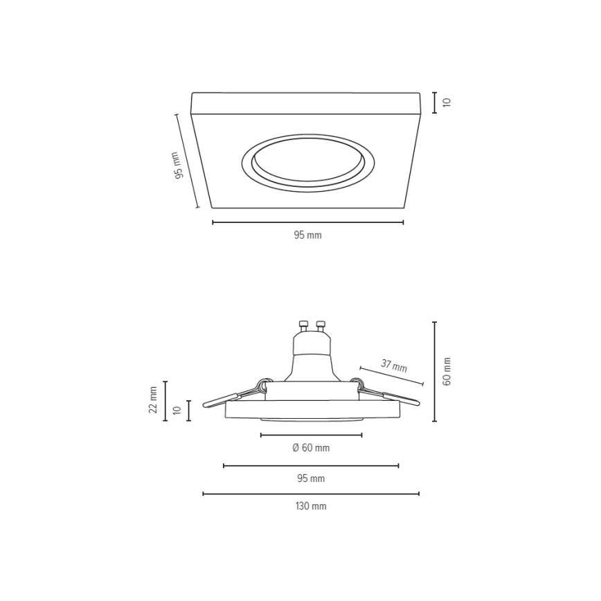SADA 3x LED Podhledové svítidlo VITAR 1xGU10/5W/230V CRI 90 dub – FSC certifikováno