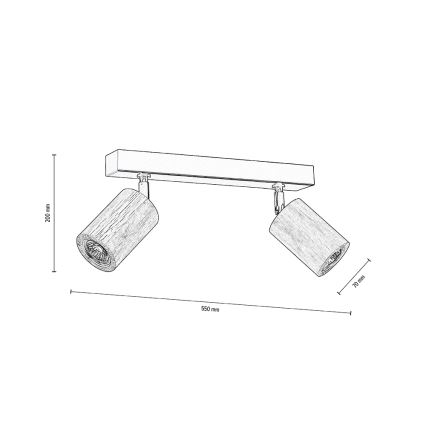 LED Stropní bodové svítidlo MATTI 2xGU10/5W/230V dub