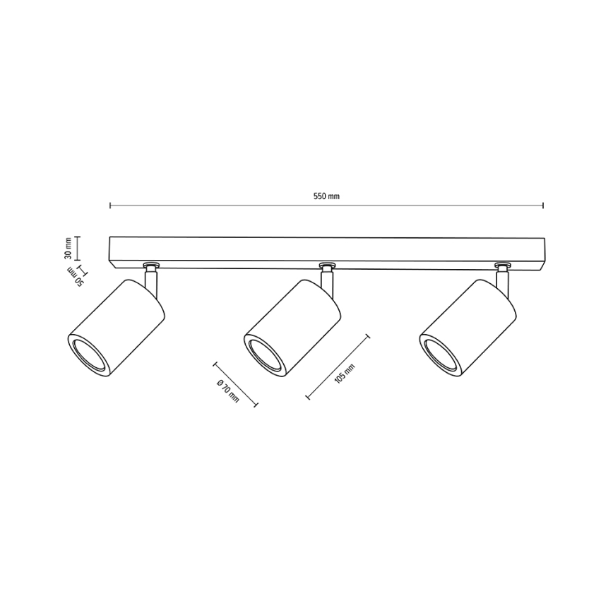 LED Stropní bodové svítidlo MATTI 3xGU10/5W/230V dub – FSC certifikováno