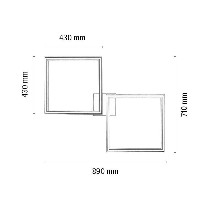 LED Stmívatelné stropní svítidlo RAMME 2xLED/24W/230V dub – FSC certifikováno