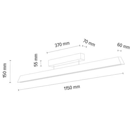 LED Stmívatelný přisazený lustr DEROTT 3xLED/14W/230V dub – FSC certifikováno