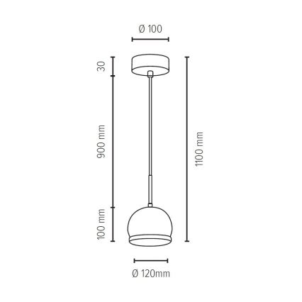 LED Lustr na lanku BALL WOOD 1xGU10/5W/230V matný dub