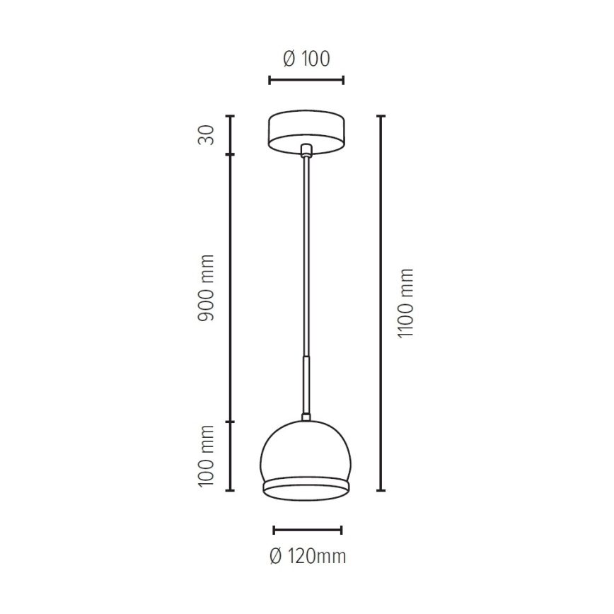 LED Lustr na lanku BALL WOOD 1xGU10/5W/230V matný dub – FSC certifikováno