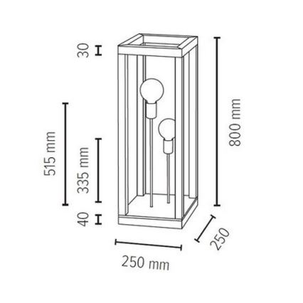 Stojací lampa KAGO 2xE27/60W/230V matný dub