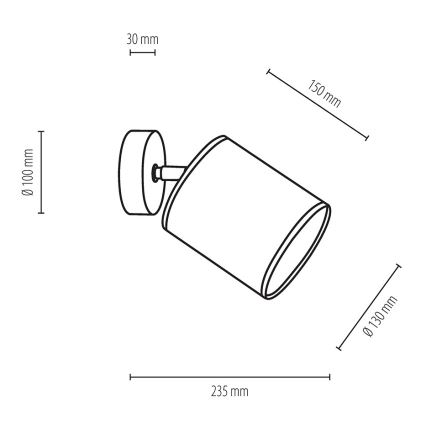 Nástěnné bodové svítidlo APRILLIA 1xE27/25W/230V dub bílá