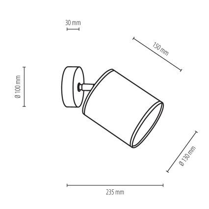 Nástěnné bodové svítidlo APRILLIA 1xE27/25W/230V dub šedá