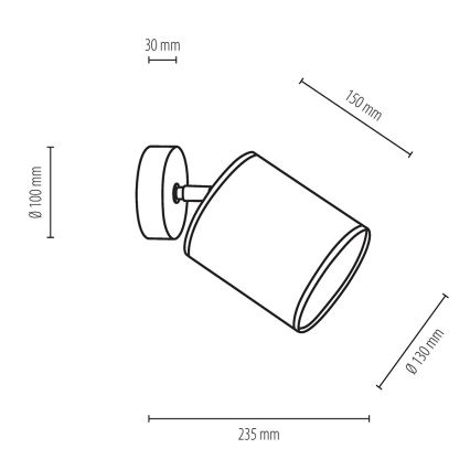 Nástěnné bodové svítidlo APRILLIA 1xE27/25W/230V dub černá