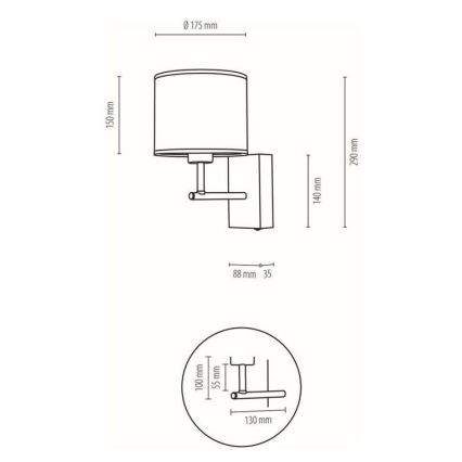 Nástěnná lampa BOHO 1xE27/25W/230V dub – FSC certifikováno