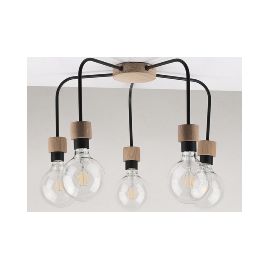 Přisazený lustr ECLAT 5xE27/15W/230V dub