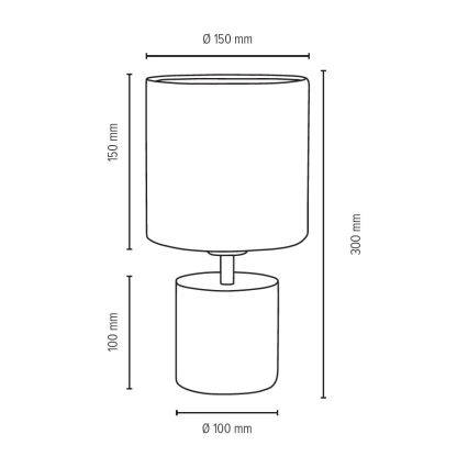 Stolní lampa STRONG ROUND 1xE27/25W/230V beton