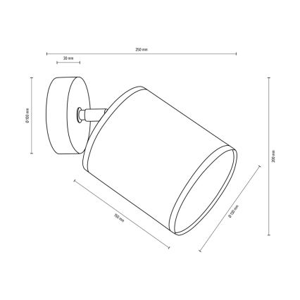 Nástěnné bodové svítidlo BOHO 1xE27/25W/230V dub – FSC certifikováno