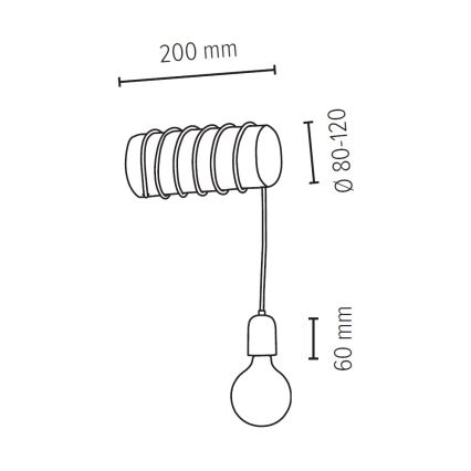 Nástěnné svítidlo TRABO 1xE27/25W/230V borovice – FSC certifikováno