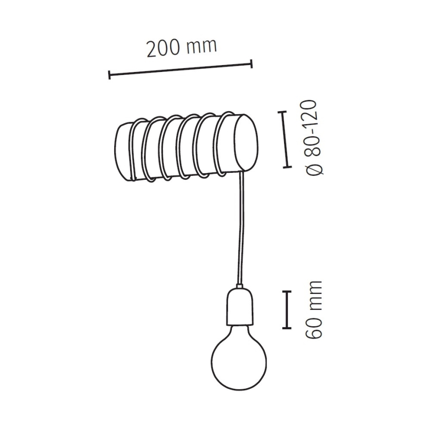 Nástěnné svítidlo TRABO 1xE27/25W/230V borovice – FSC certifikováno