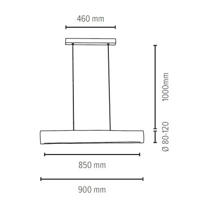 LED Stmívatelný lustr na lanku LUCAS LED/25,5W/230V borovice – FSC certifikováno