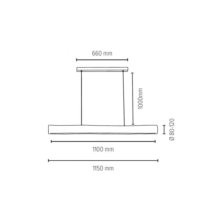 LED Stmívatelný lustr na lanku LUCAS LED/33W/230V borovice