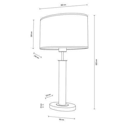 Stolní lampa MERCEDES 1xE27/40W/230V 60 cm krémová/dub – FSC certifikováno