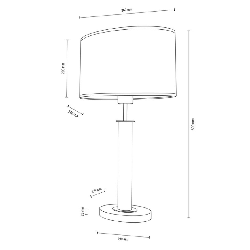 Stolní lampa MERCEDES 1xE27/40W/230V 60 cm krémová/dub